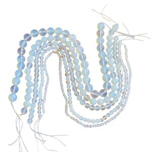 JTV Opalite Loose Beads Set Of Five Strands Faceted Round Bead 4 6 8 10 12 mm
